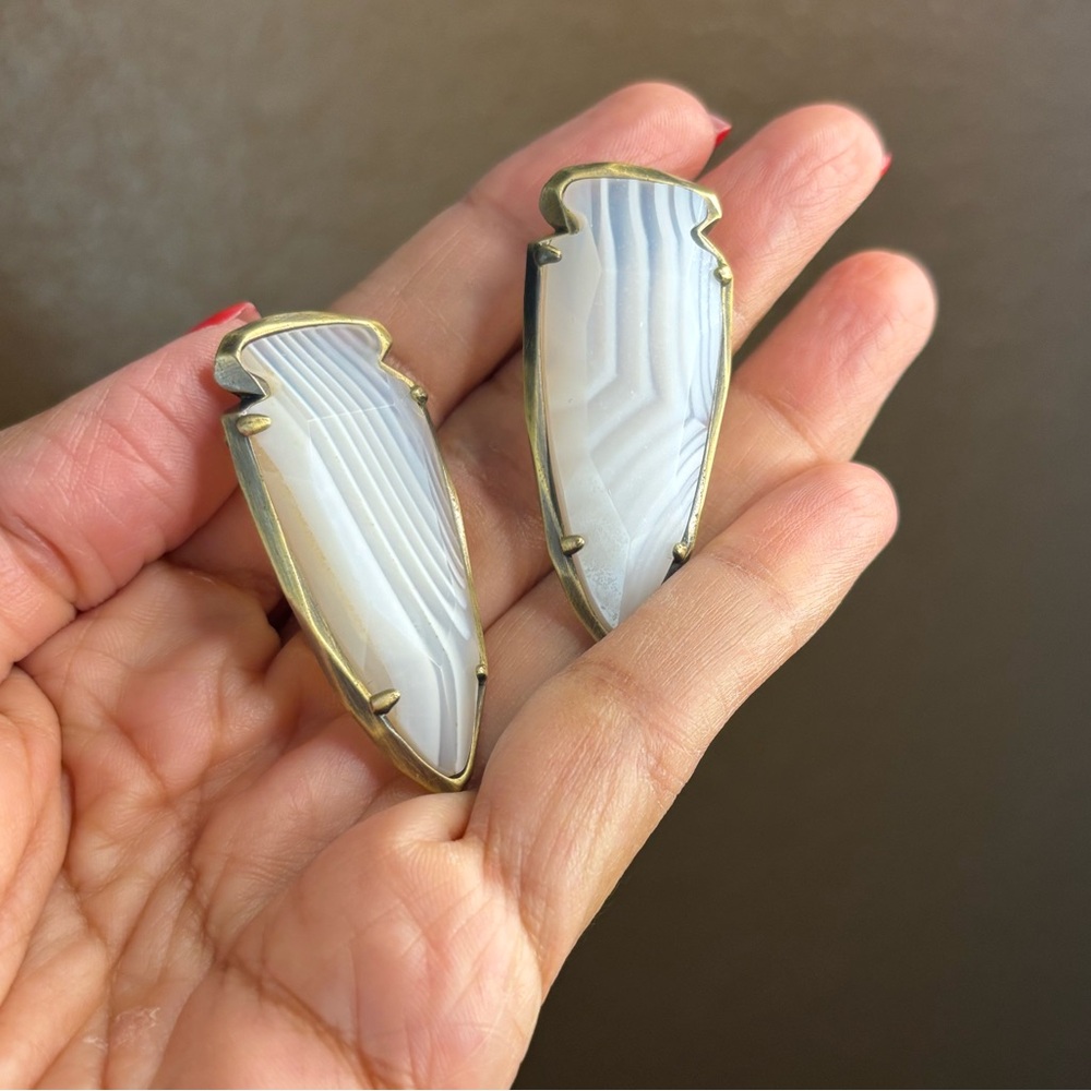 Kendra Scott White and Gold Earrings